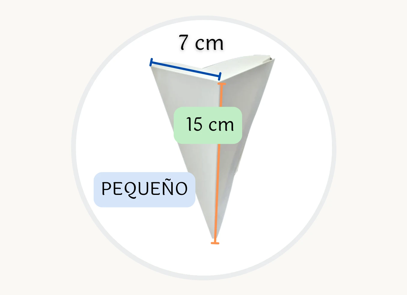 Cono pequeño (7 x 7 x 15 cm) - Cajas y empaques en Quito Ecuador
