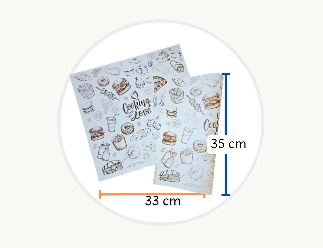 Papel Antigrasa para Alimentos - Modelo 5 (35 x 33 cm) - Cajas y empaques en Quito Ecuador
