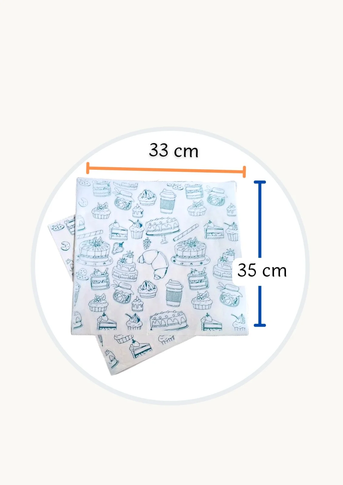 Papel Antigrasa para Alimentos - Modelo 6 (35 x 33 cm) - Cajas y empaques en Quito Ecuador